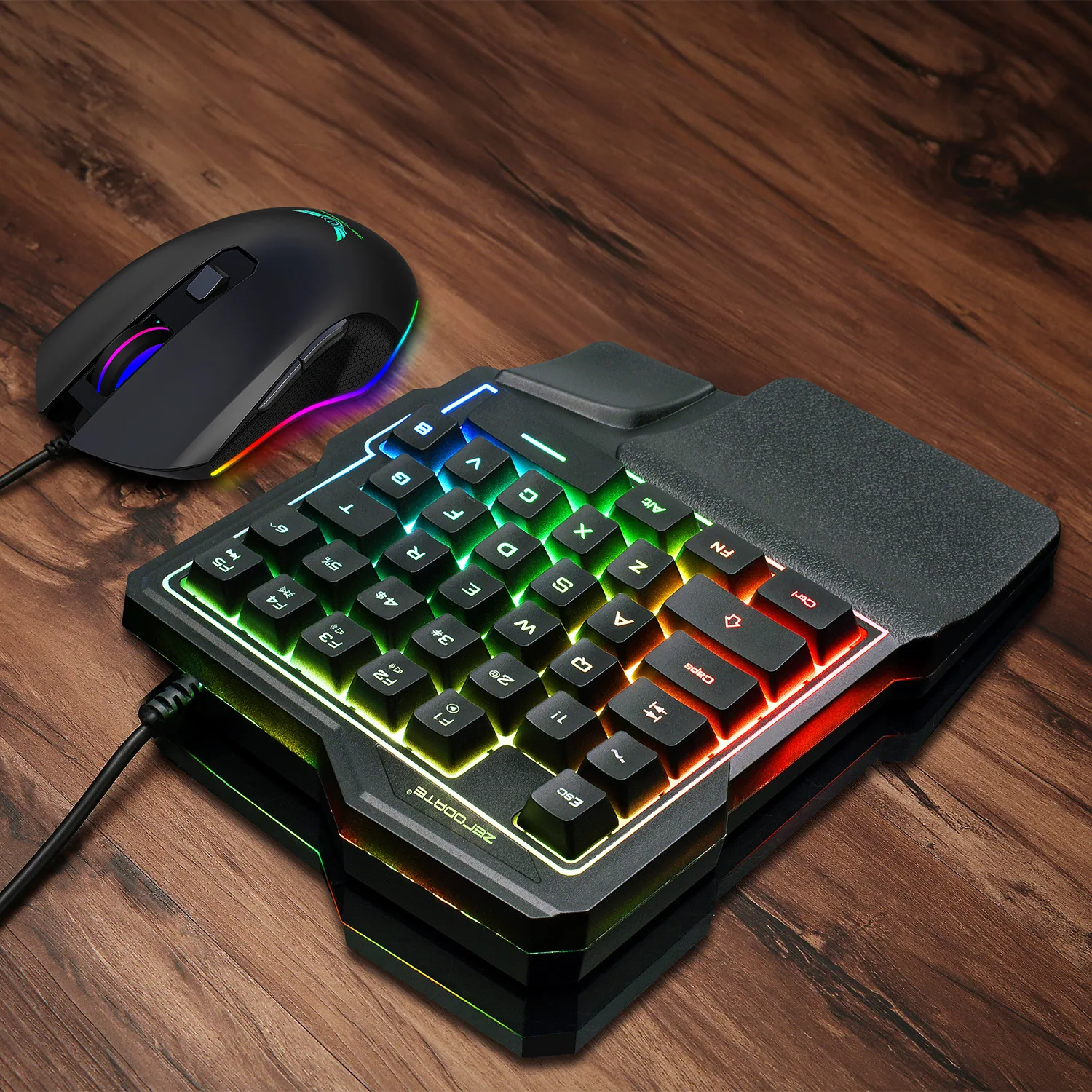 One-handed keyboard source factory mobile game equipment eating chicken throne mechanical feel wired colorful luminous gaming ke 25
