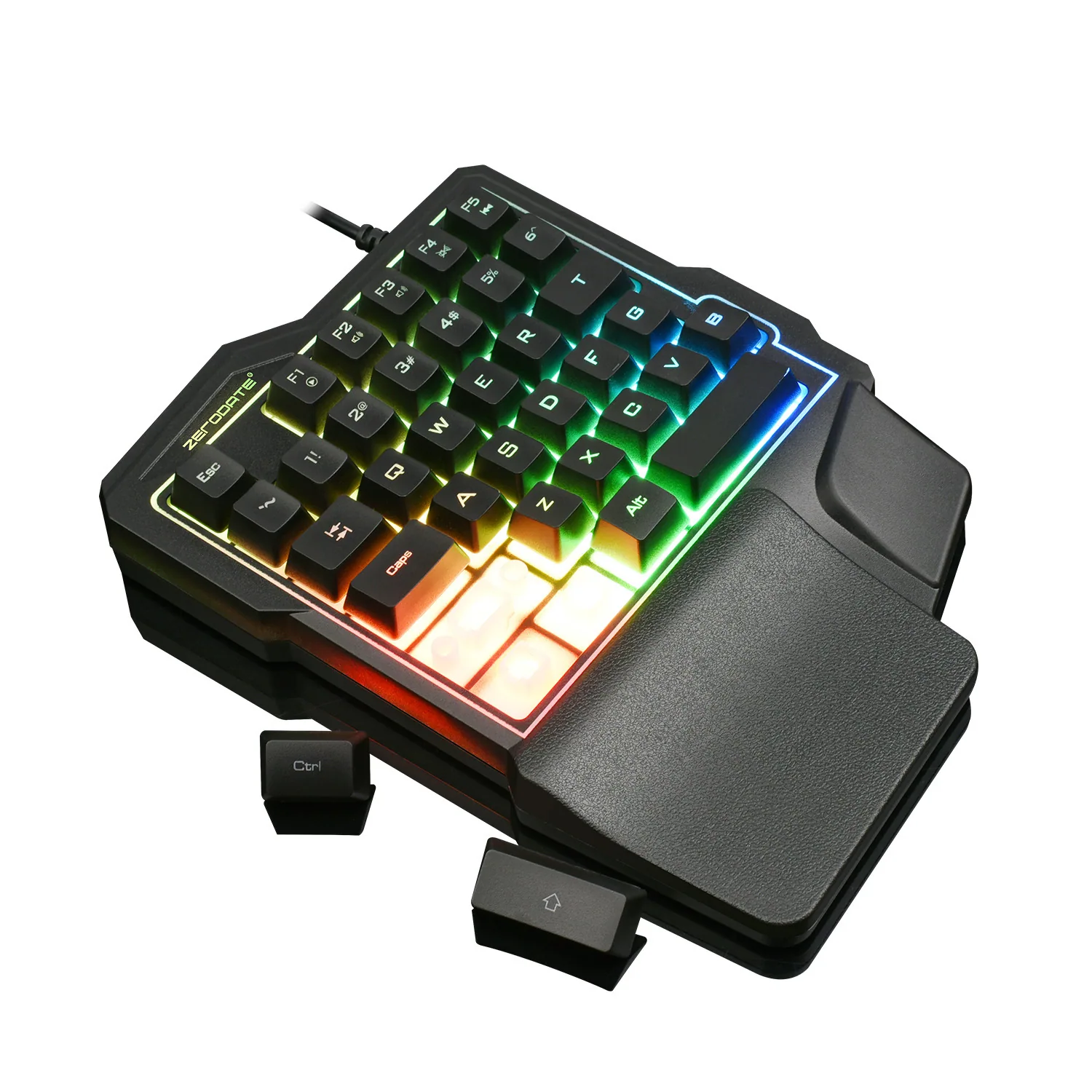 One-handed keyboard source factory mobile game equipment eating chicken throne mechanical feel wired colorful luminous gaming ke 12