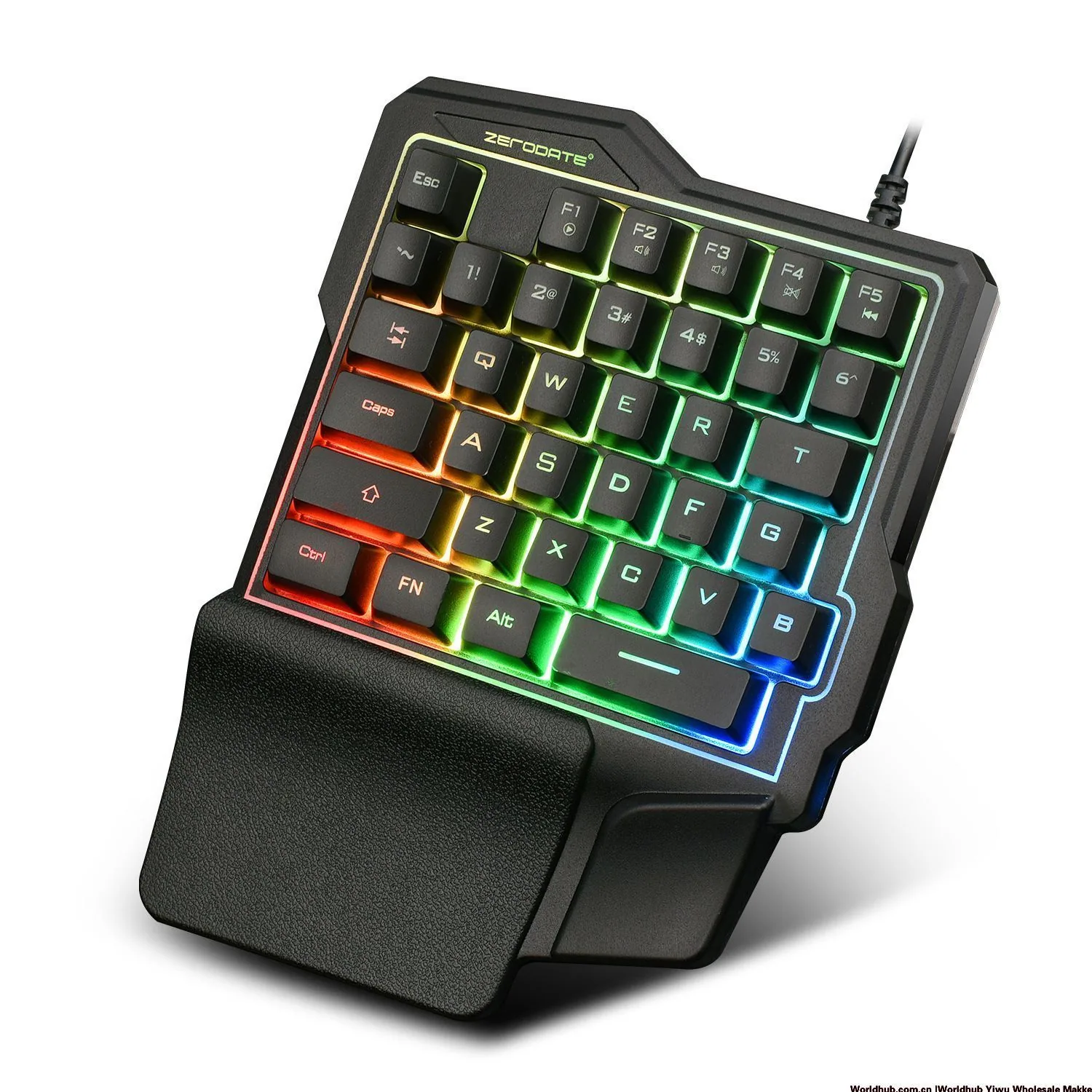 One-handed keyboard source factory mobile game equipment eating chicken throne mechanical feel wired colorful luminous gaming ke
