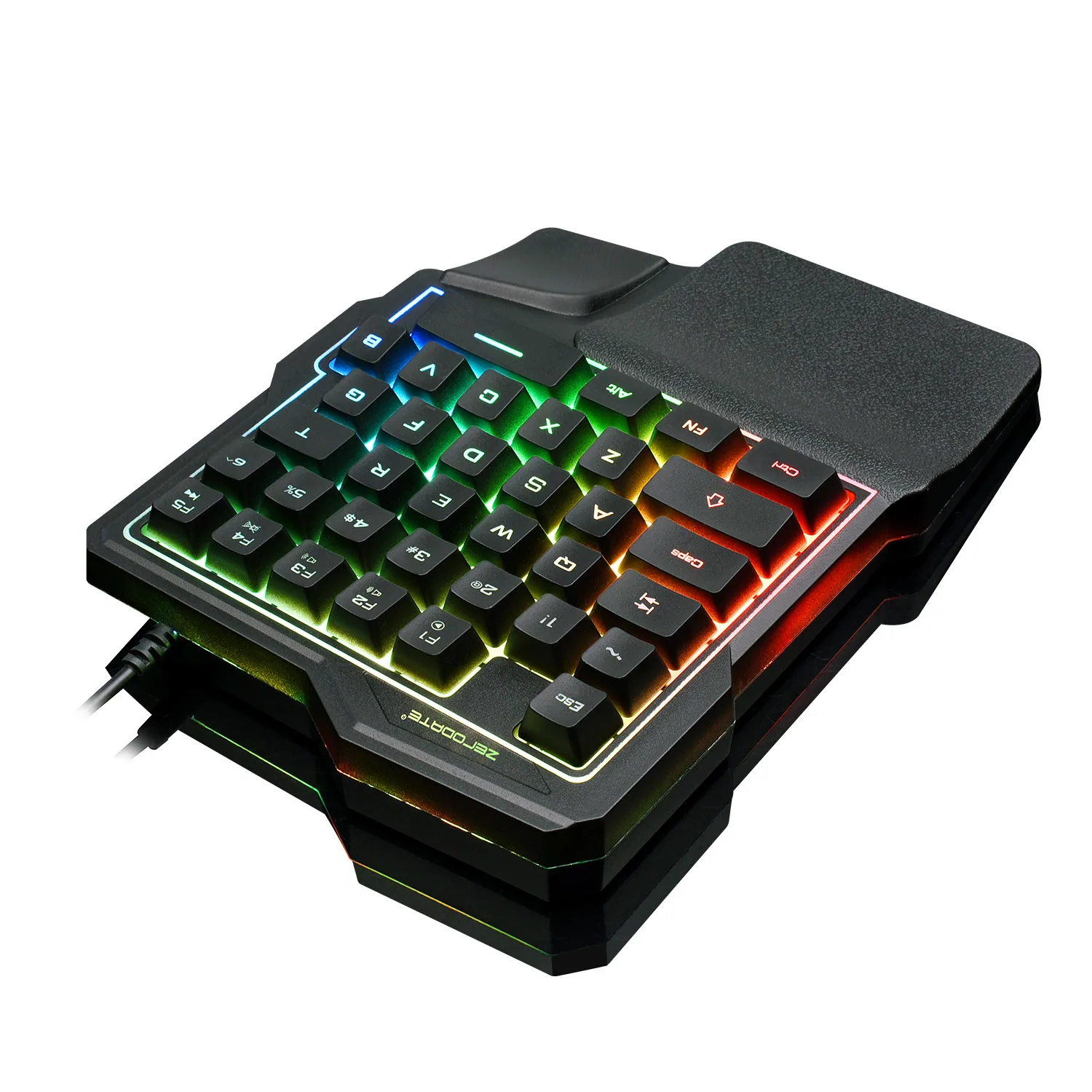 One-handed keyboard source factory mobile game equipment eating chicken throne mechanical feel wired colorful luminous gaming ke 17