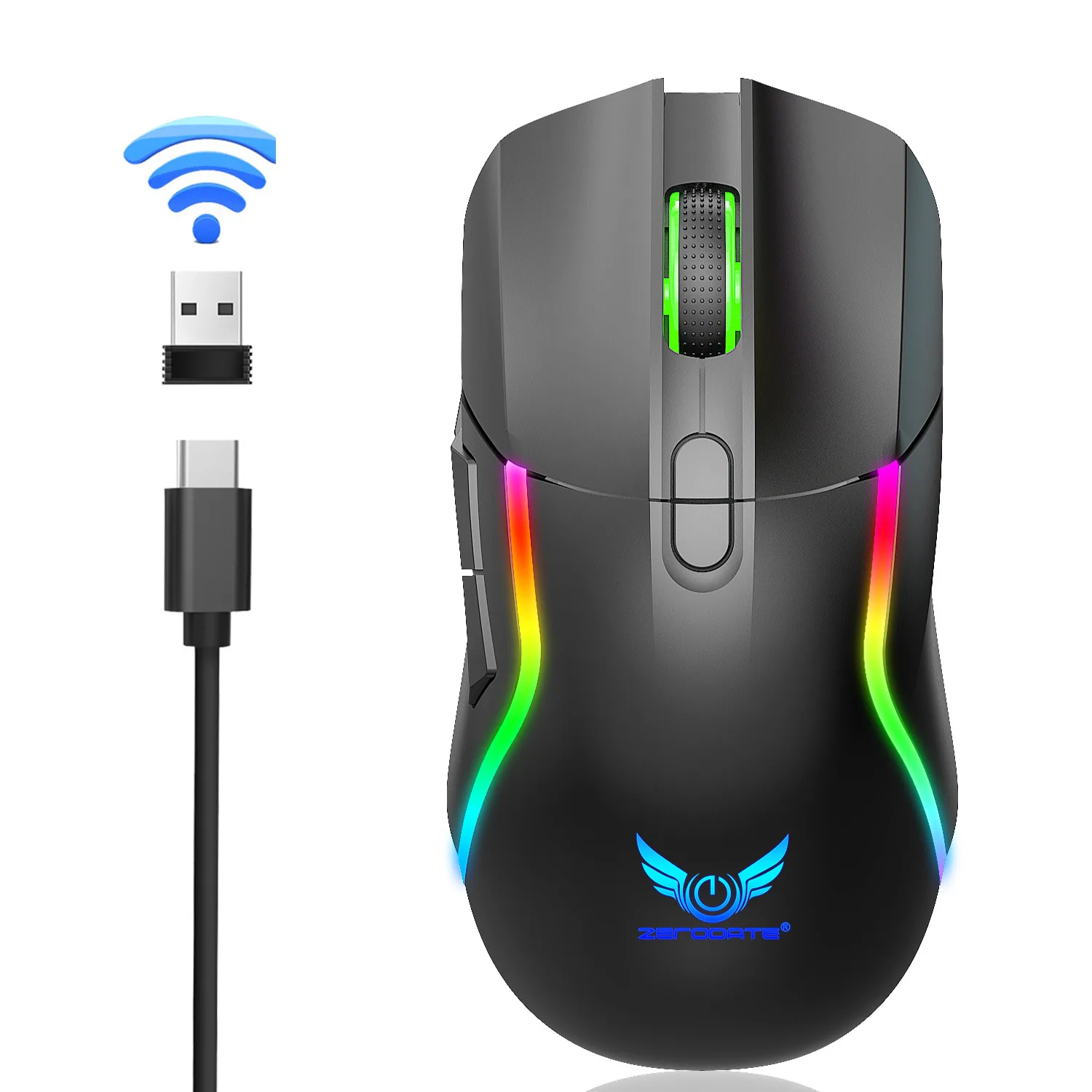2.4G Wireless Dual Mode Wired Gaming Mouse Computer Notebook Gamer Office RGB Illuminated Mouse Span 12