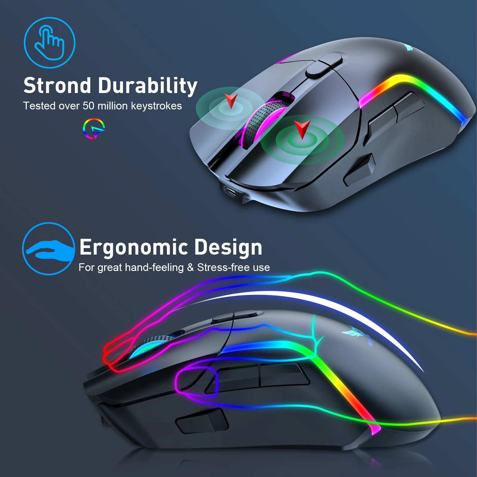 2.4G Wireless Dual Mode Wired Gaming Mouse Computer Notebook Gamer Office RGB Illuminated Mouse Span 9