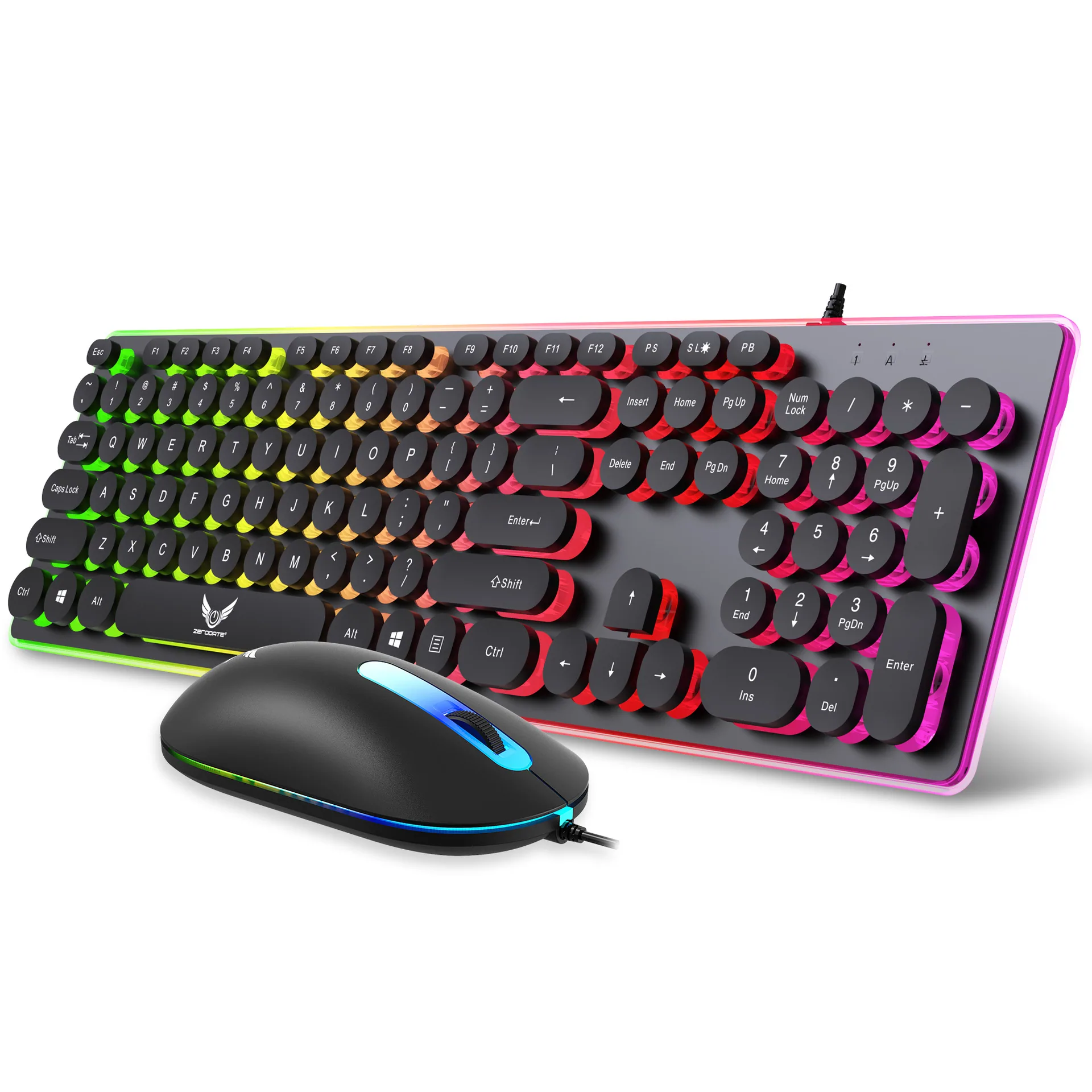 Zero Point Covenant K13 Wired USB Keyboard Mouse Set Mechanical Feel Luminous Game Keyboard and Mouse Computer Accessories