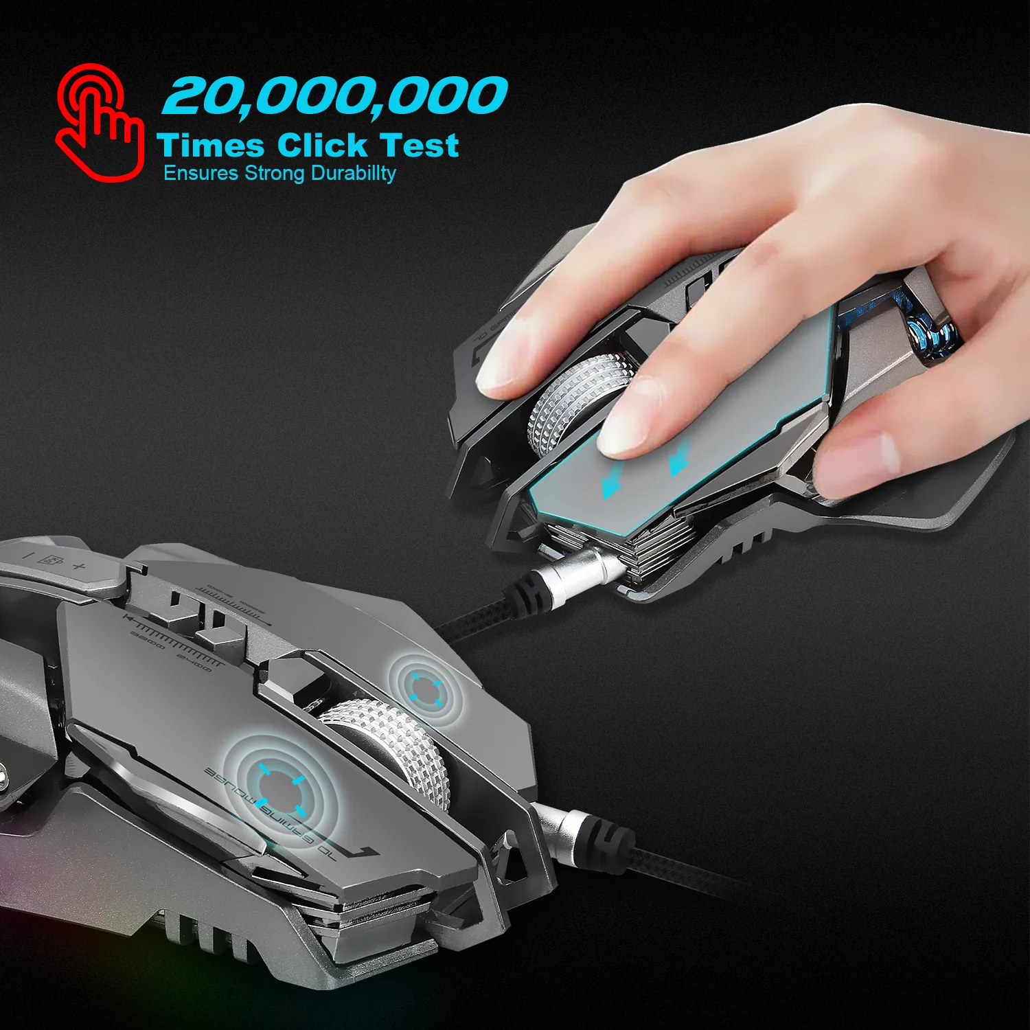 mechanical gaming mouse, PUBG, chicken eating, macro definition, colorful luminous computer, wired e-sports gaming mouse 44