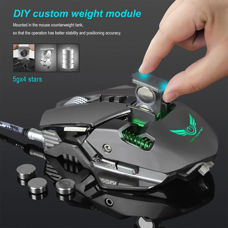 mechanical gaming mouse, PUBG, chicken eating, macro definition, colorful luminous computer, wired e-sports gaming mouse 67