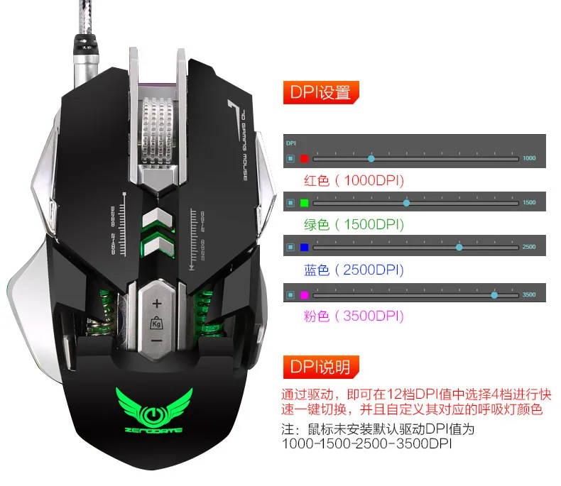 mechanical gaming mouse, PUBG, chicken eating, macro definition, colorful luminous computer, wired e-sports gaming mouse 13