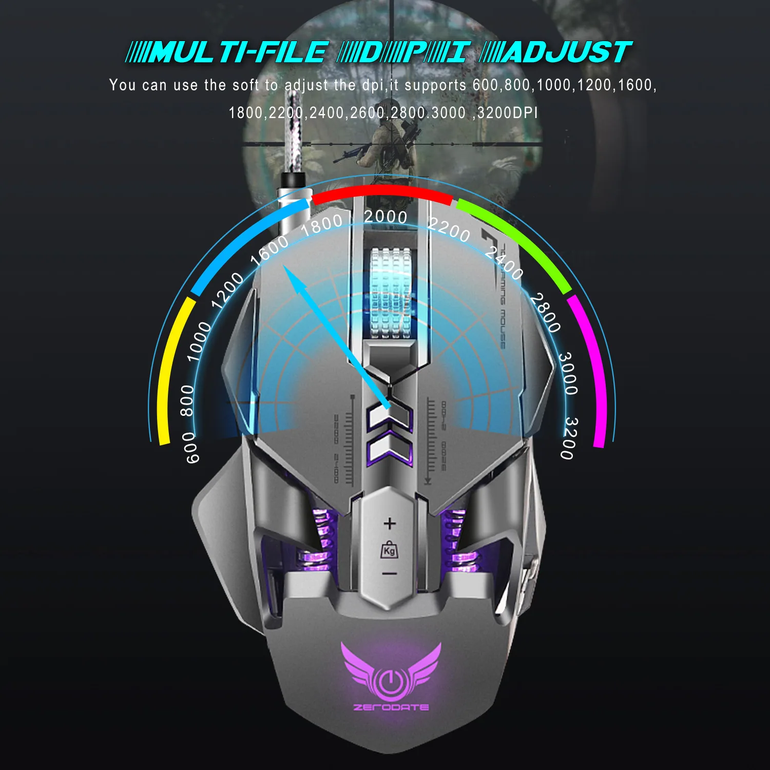 mechanical gaming mouse, PUBG, chicken eating, macro definition, colorful luminous computer, wired e-sports gaming mouse 50