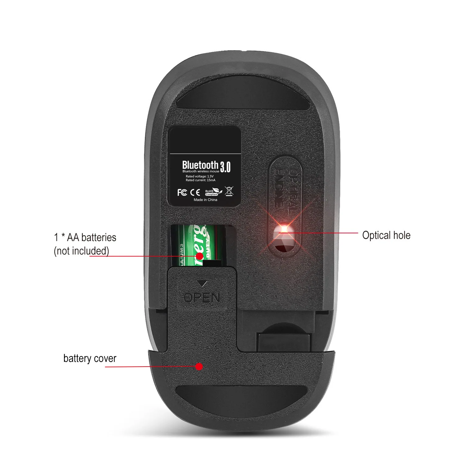 موس قابل شارژ بلوتوث سه حالته طرح ارگونومیک Mini Wireless Business Office Mouse Cross Border Factory 20