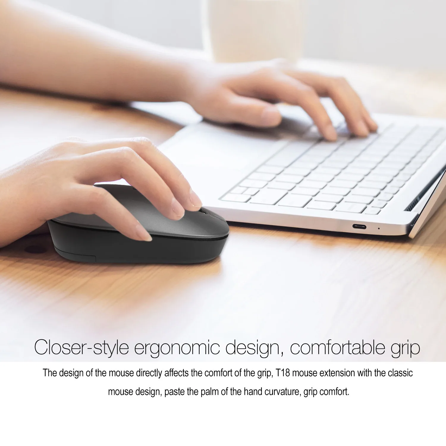 موس قابل شارژ بلوتوث سه حالته طرح ارگونومیک Mini Wireless Business Office Mouse Cross Border Factory 18
