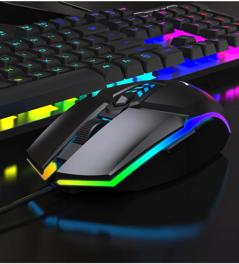 Game Mouse Source Factory Machinery Colorful Luminous RGB Competitive Home Office Wired Mouse Wholesale Customization 15