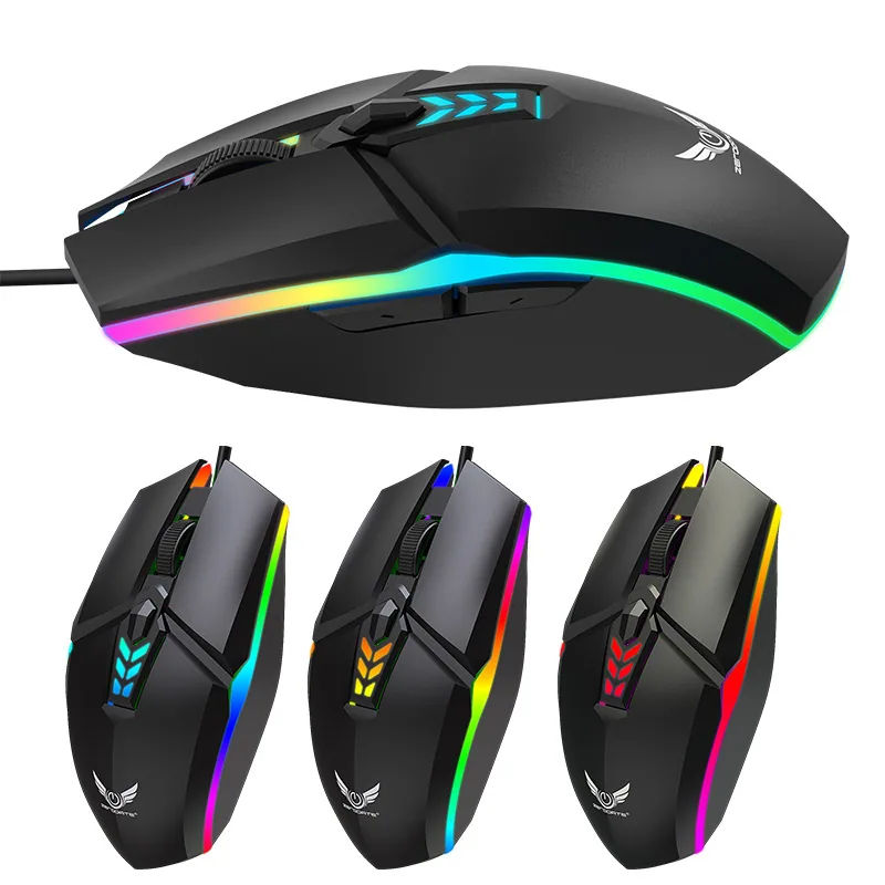 Game Mouse Source Factory Machinery Colorful Luminous RGB Competitive Home Office Wired Mouse Wholesale Customization 14