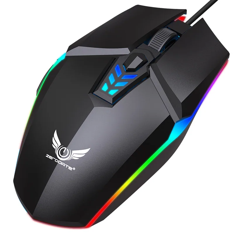 Game Mouse Source Factory Machinery Colorful Luminous RGB Competitive Home Office Wired Mouse Wholesale Customization 13