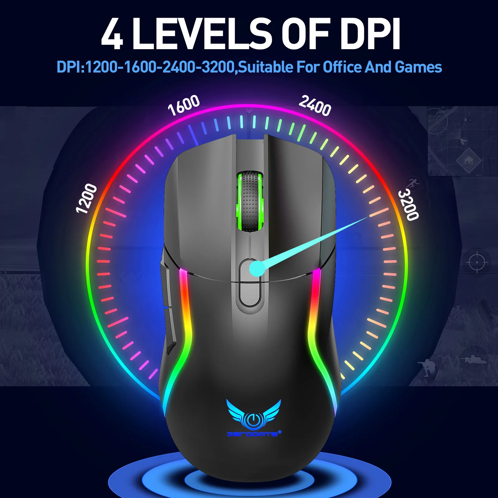 2.4G Wireless Dual Mode Wired Gaming Mouse Computer Notebook Gamer Office RGB Illuminated Mouse Span 8