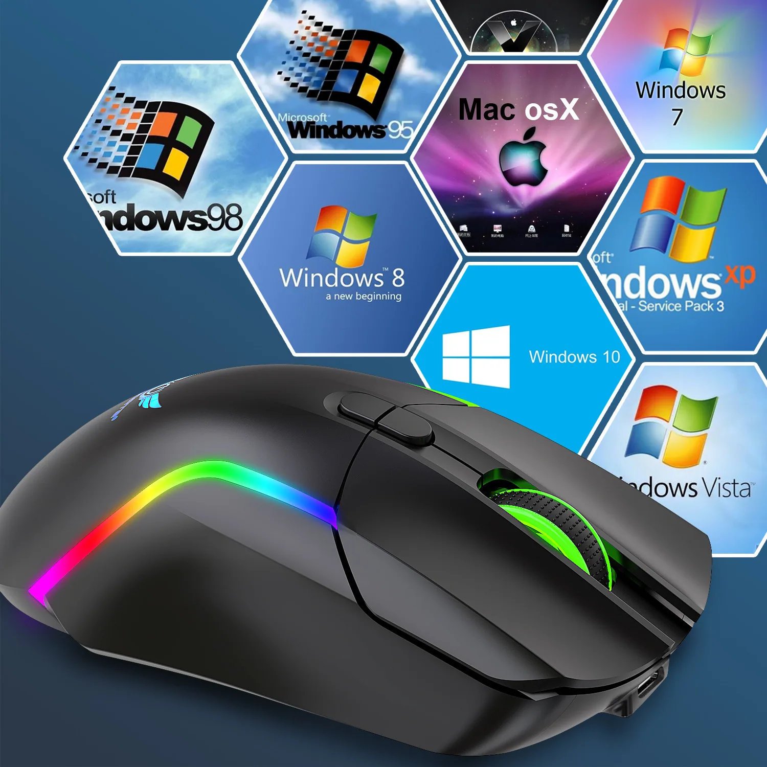 2.4G Wireless Dual Mode Wired Gaming Mouse Computer Notebook Gamer Office RGB Illuminated Mouse Span 15
