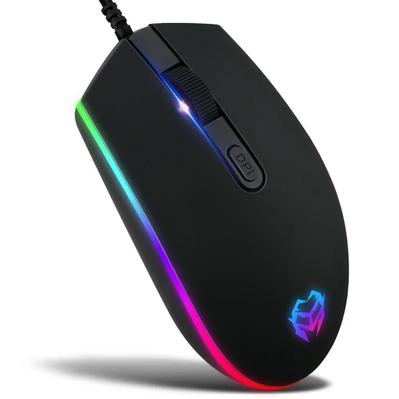 Cross-border wired keyboard mouse set mechanical feel rainbow luminous punk crystal round hat keyboard factory direct supply