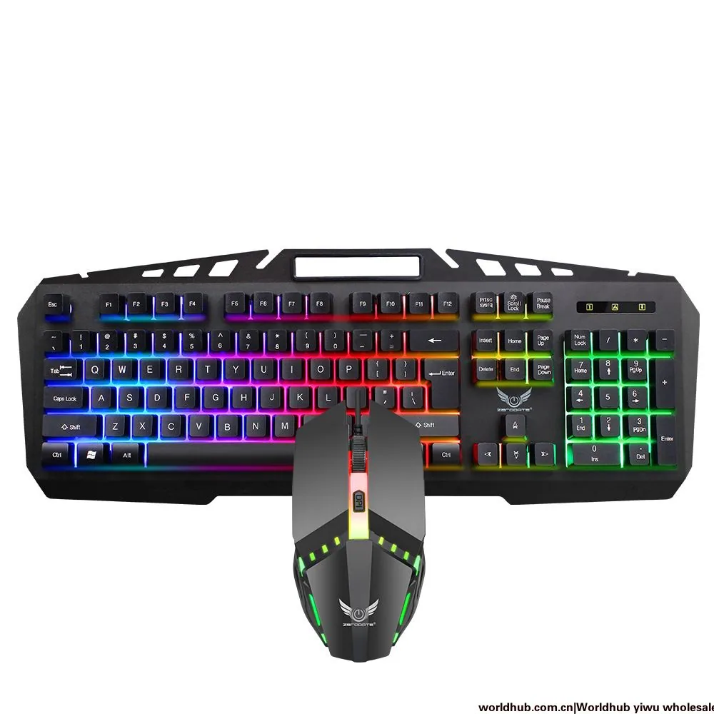 Source Factory Punk Wired Keyboard Computer Universal USB Luminous Gaming Keyboard Multimedia Function Waterproof