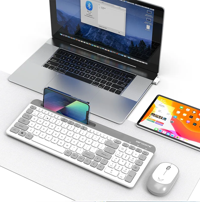 Three-mode wireless bluetooth keyboard and mouse set, home office, mobile phone, t, notebook, desktop computer, universal 24