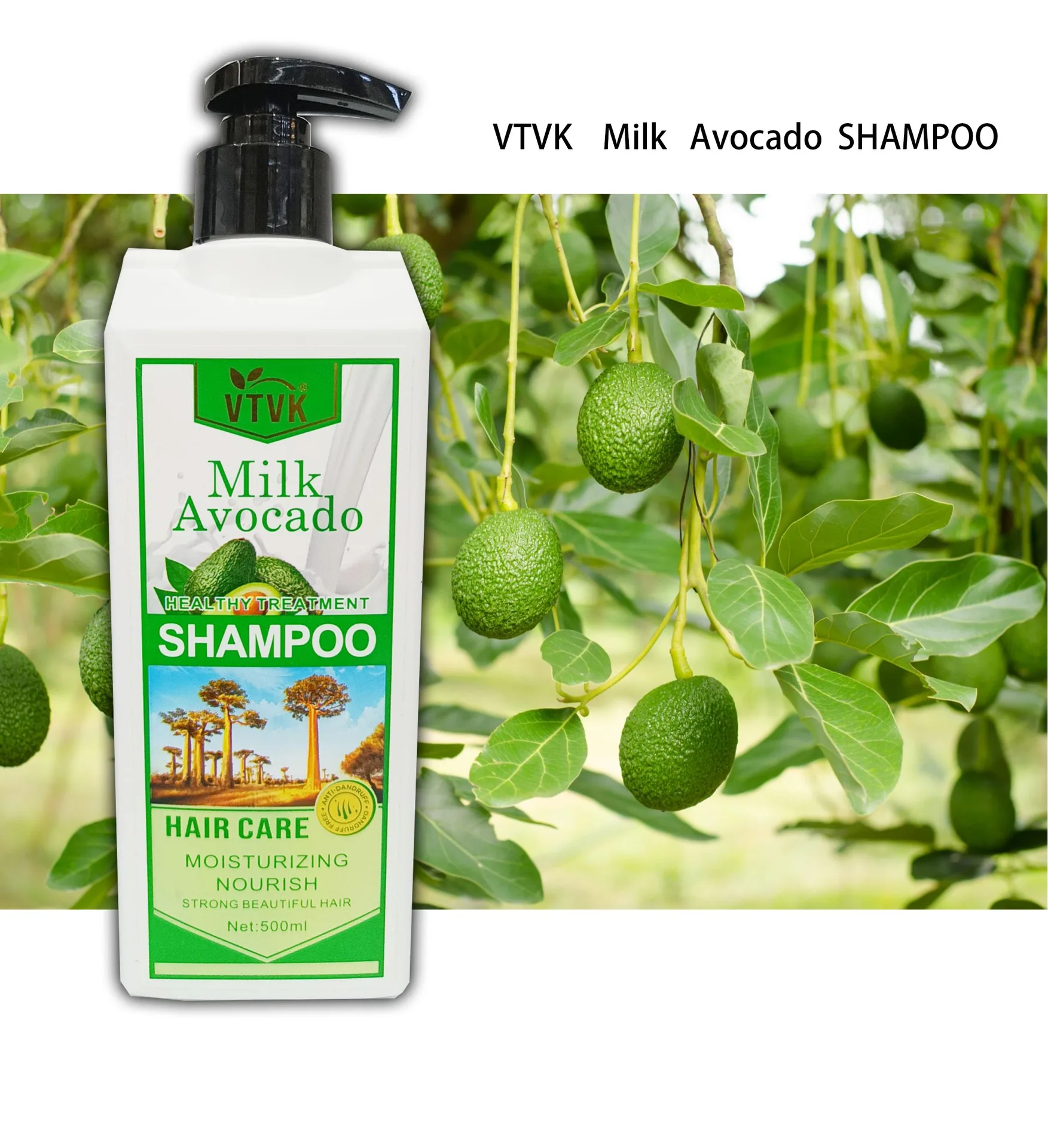 vtvk Milk Avocado Moisturizing Nourish Shampoo 500ML