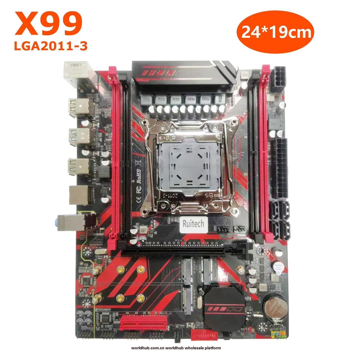 ใหม่หรูหรา X99 เมนบอร์ดเดสก์ท็อปชุด 2680V4 4 8G 2133 หน่วยความจำเดสก์ท็อปพร้อม Cooling Vest 5