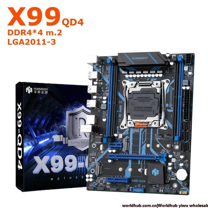 huananzhi X99-QD4 motherboard quad channel DDR4 memory desktop computer game multi-open LGA2011-3