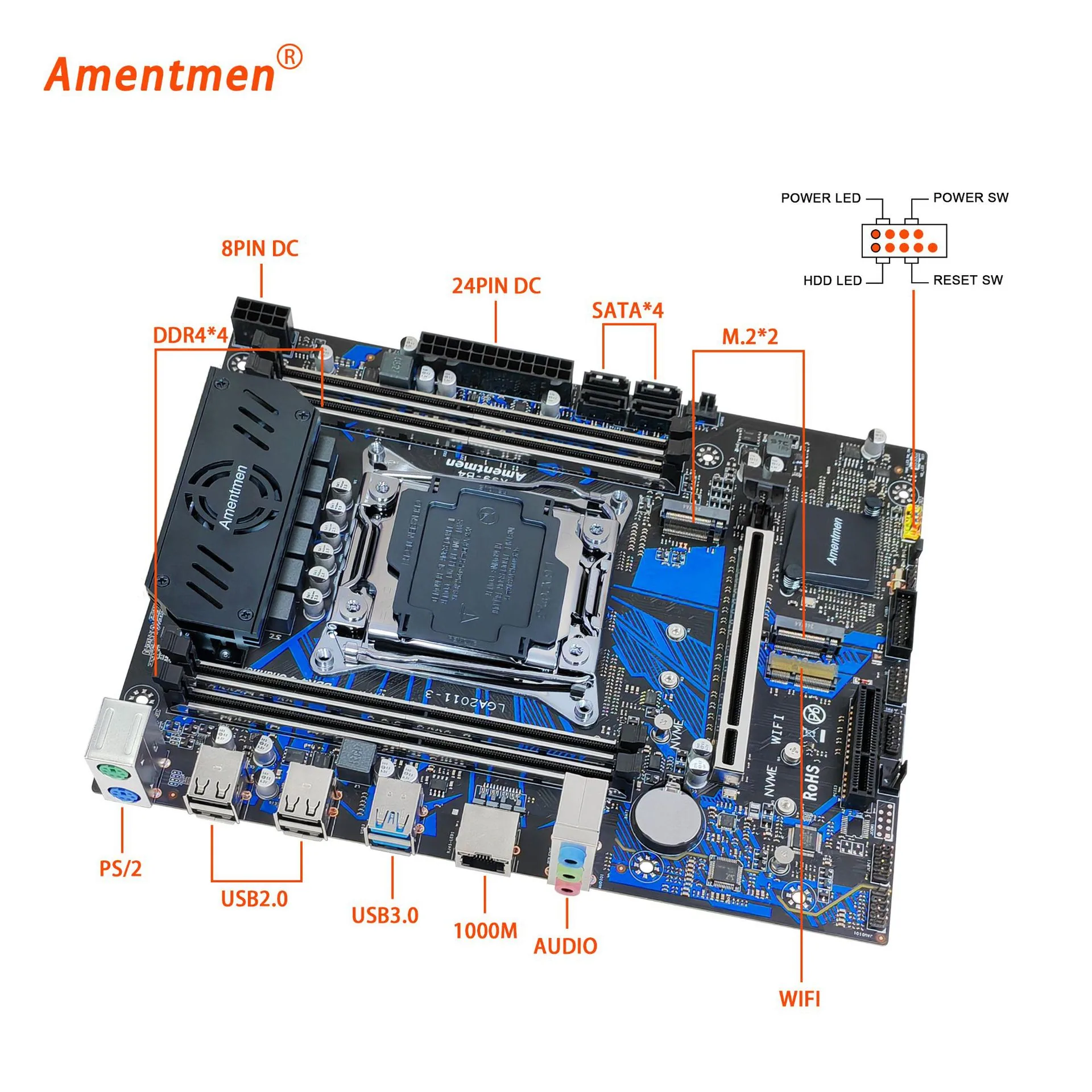 Amentmen motherboard X99B4 original chip DDR4 motherboard LGA2011-3 four-channel dropshipping warehouse 3
