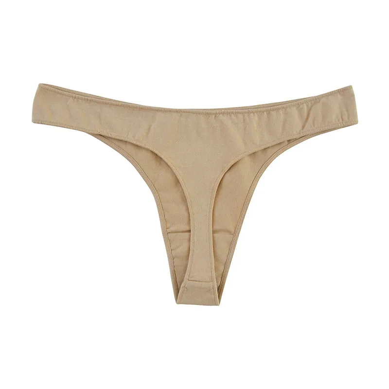 Cross-border foreign trade simple solid color women's thong sports breathable plus size women's coquettish sexy panties cotton l 3