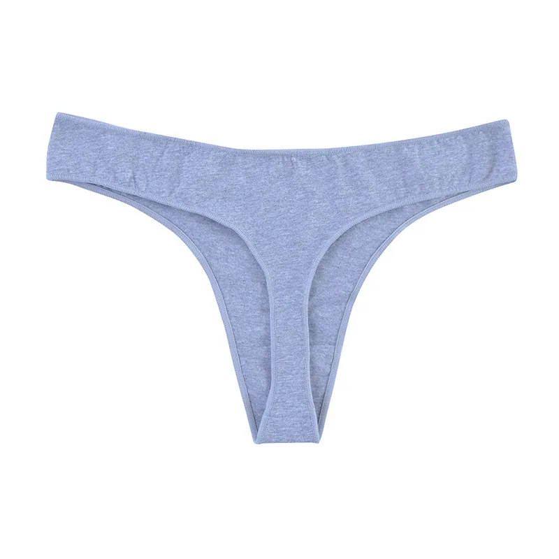 Cross-border foreign trade simple solid color women's thong sports breathable plus size women's coquettish sexy panties cotton l 2