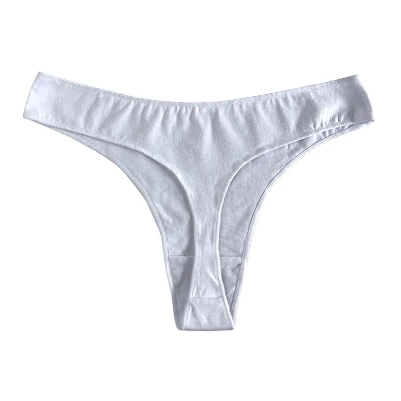 Cross-border foreign trade simple solid color women's thong sports breathable plus size women's coquettish sexy panties cotton l 5