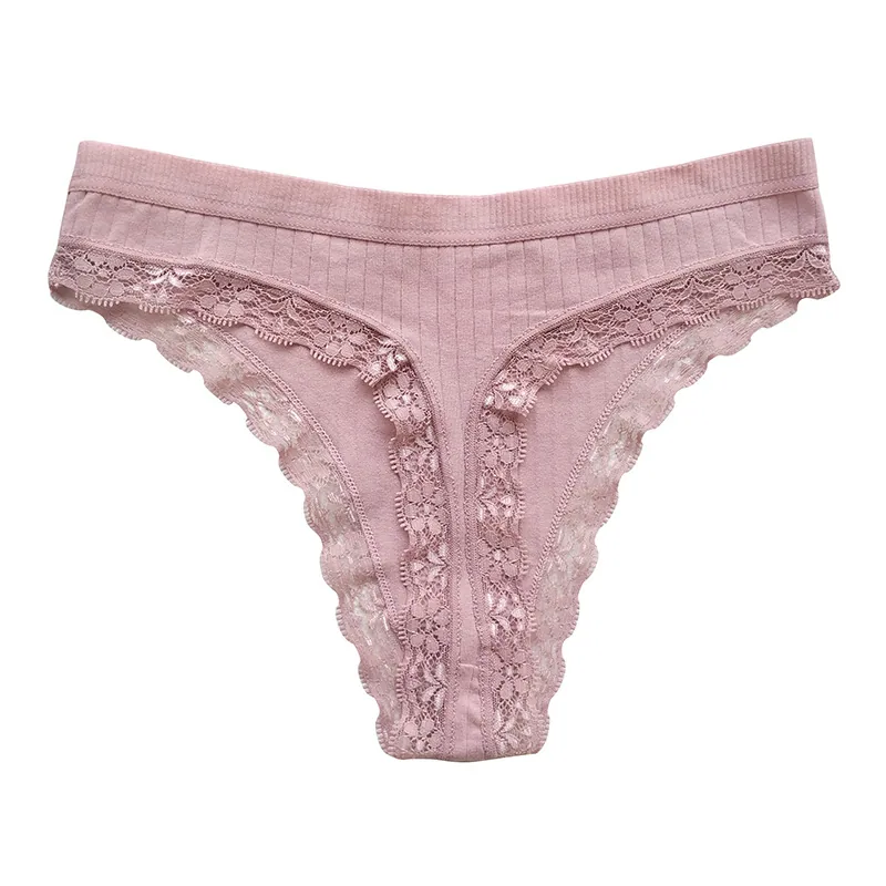 Foreign trade European and American sexy thong lace black red cotton thong underwear girls sexy lace panties pure desire 4