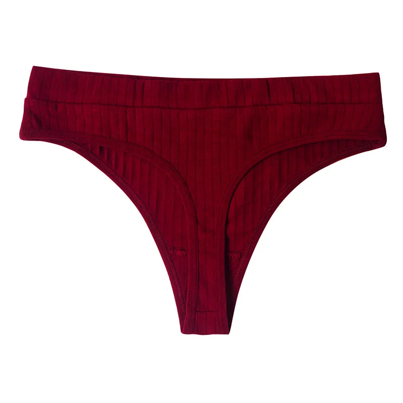 Foreign trade cross-border women's coquettish underwear wholesale cotton breathable sports thong sexy elastic band Thong 4
