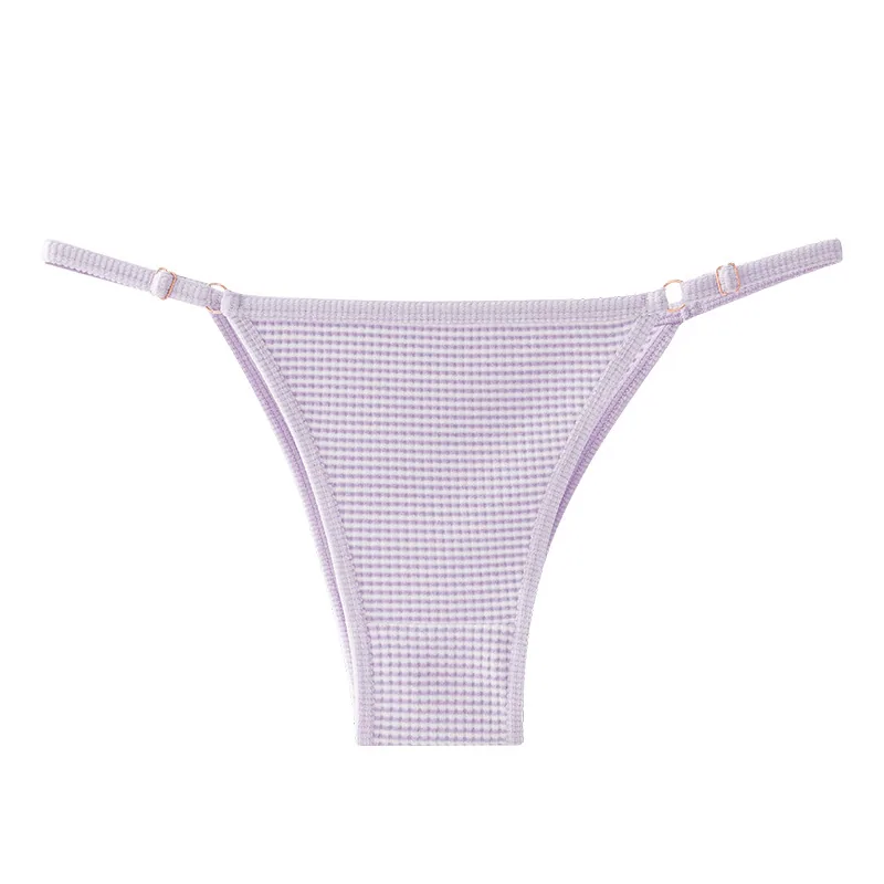 adjustable buckle thin strap thong sexy elastic band show legs long size striped women's panties low rise wholesale 5