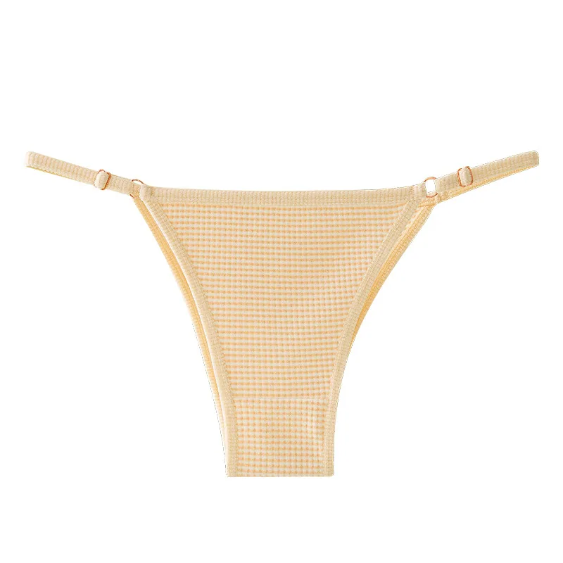 adjustable buckle thin strap thong sexy elastic band show legs long size striped women's panties low rise wholesale 2