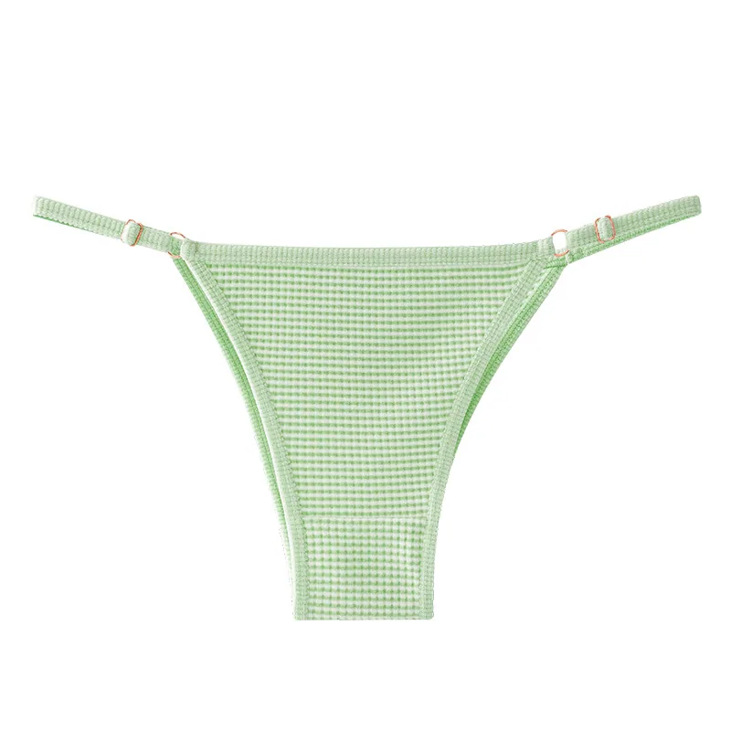 adjustable buckle thin strap thong sexy elastic band show legs long size striped women's panties low rise wholesale 6
