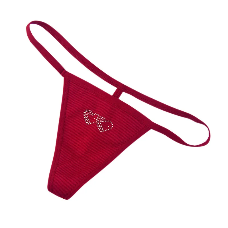 2022 Sexy Hot Thin Band Thong Cotton Girl Low Waist Double Crotch Bikini T-Pants Cross-border exclusive supply 3