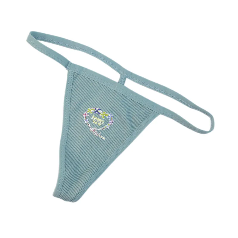 2022 Sexy Hot Thin Band Thong Cotton Girl Low Waist Double Crotch Bikini T-Pants Cross-border exclusive supply 4