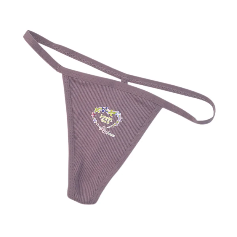 2022 Sexy Hot Thin Band Thong Cotton Girl Low Waist Double Crotch Bikini T-Pants Cross-border exclusive supply 2