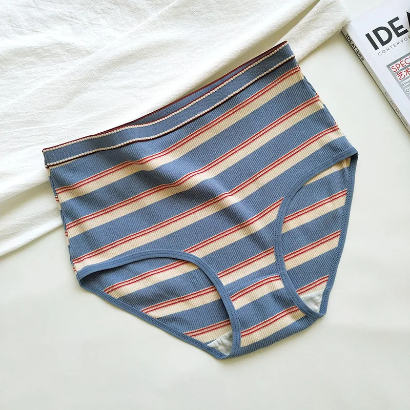 Plus size women's panties threaded cross-border AliExpress foreign trade cotton triangle panties high waisted panties pure cotto 5