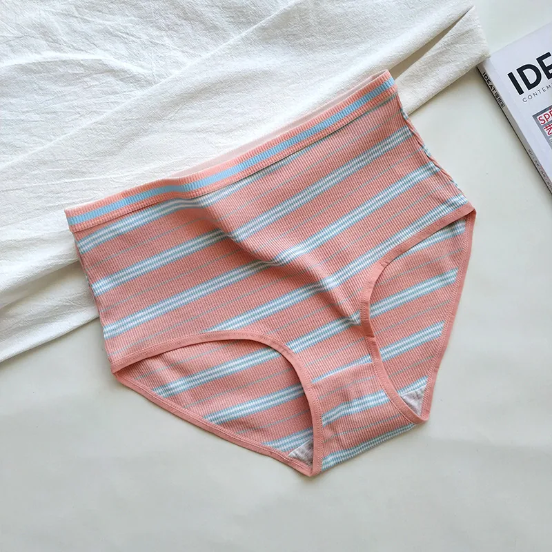 Plus size women's panties threaded cross-border AliExpress foreign trade cotton triangle panties high waisted panties pure cotto 3