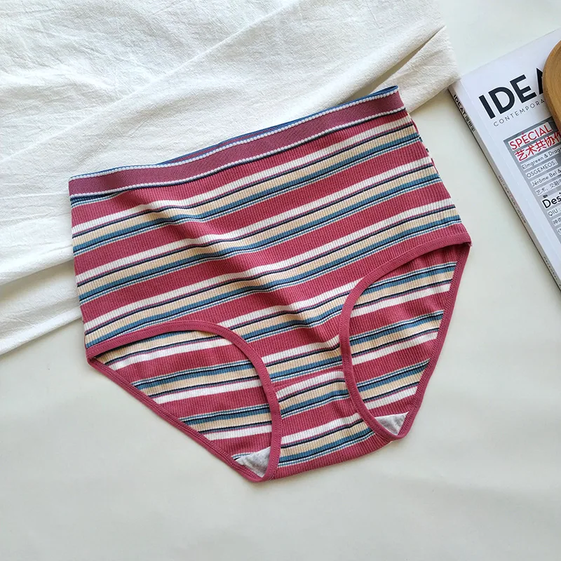 Plus size women's panties threaded cross-border AliExpress foreign trade cotton triangle panties high waisted panties pure cotto 6