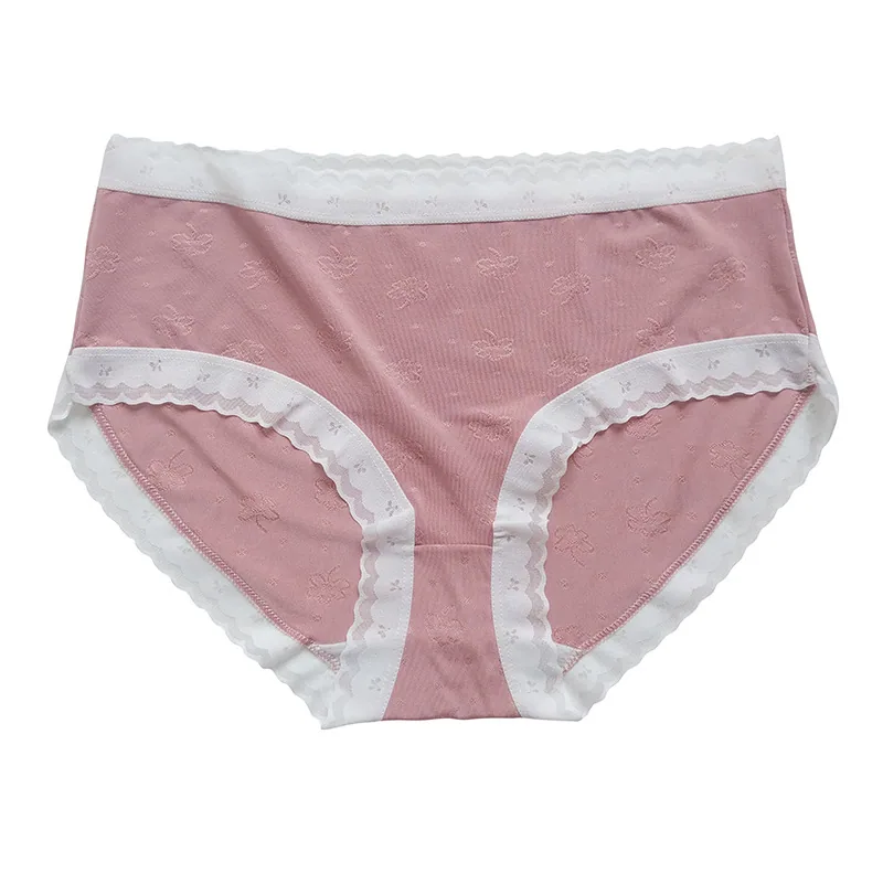 New soft high stretch thin breathable ice silk underwear women's pure cotton crotch mid-rise plus size women's underwear sexy 4
