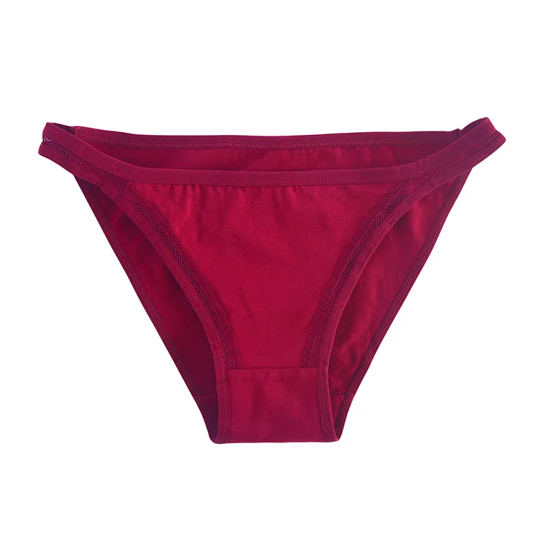 Half hip sexy panties women's pure cotton breathable wholesale simple girl bikini thin strap women's briefs low waist 5