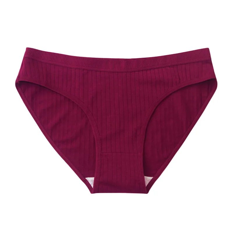 Explosive foreign trade cross-border underwear pure cotton girls large size mid-waist solid color European and American triangle 5
