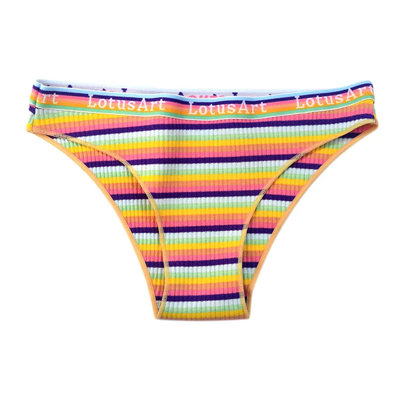 lazada low waist sexy girls panties sweet color strip cotton triangle panties wholesale cotton panties 5
