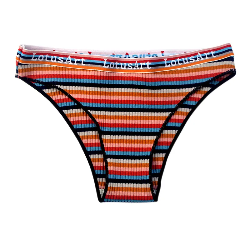 lazada low waist sexy girls panties sweet color strip cotton triangle panties wholesale cotton panties 2
