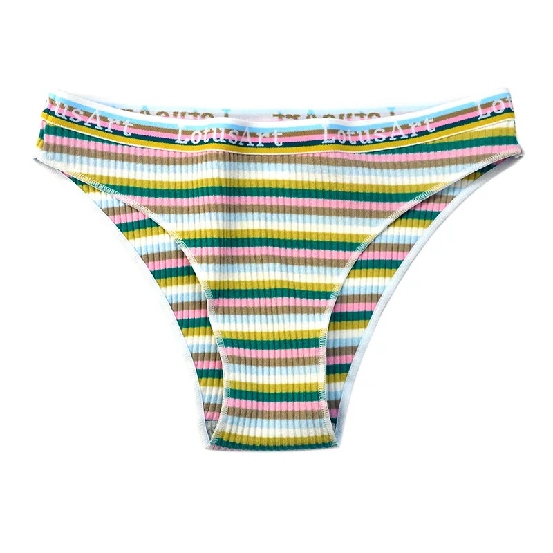 lazada low waist sexy girls panties sweet color strip cotton triangle panties wholesale cotton panties 3