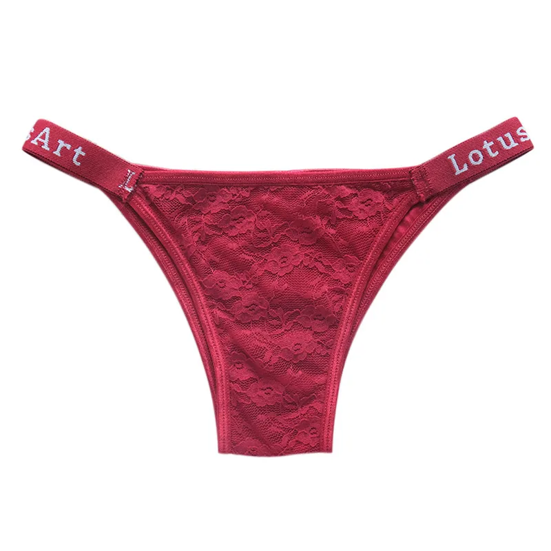 Foreign trade one-piece women's sexy panties Brazilian mesh lace thong women's pure cotton Lace underwear