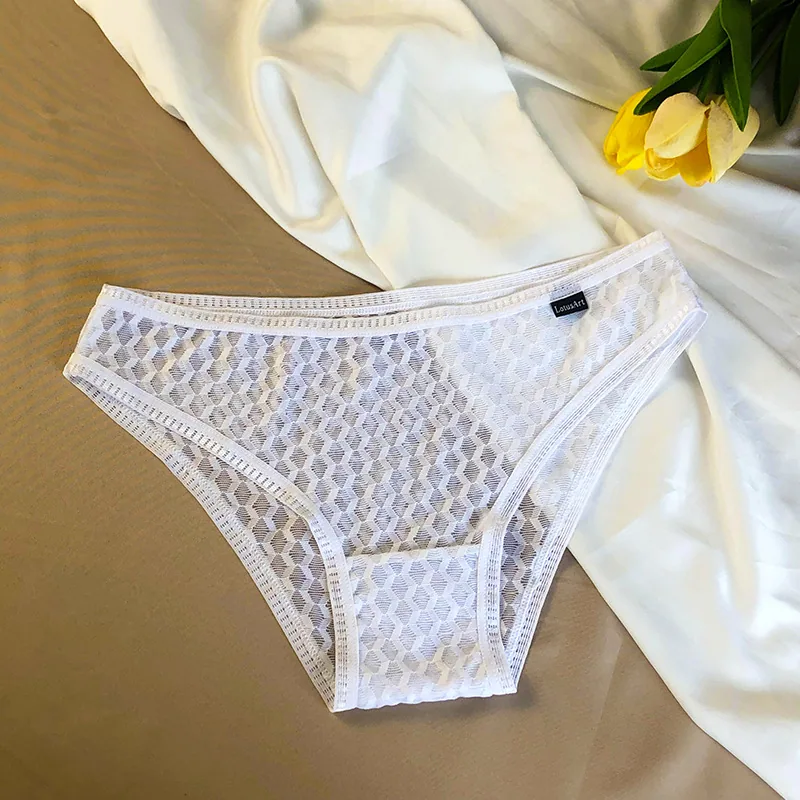 New Lace Panties Women's Erotic Mesh Sexy Low-Rise Briefs Cotton Crotch Sexy Lace panties