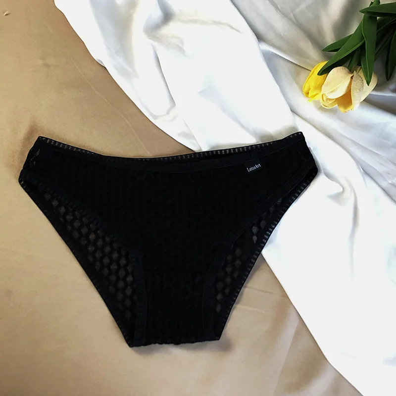 New Lace Panties Women's Erotic Mesh Sexy Low-Rise Briefs Cotton Crotch Sexy Lace panties 3