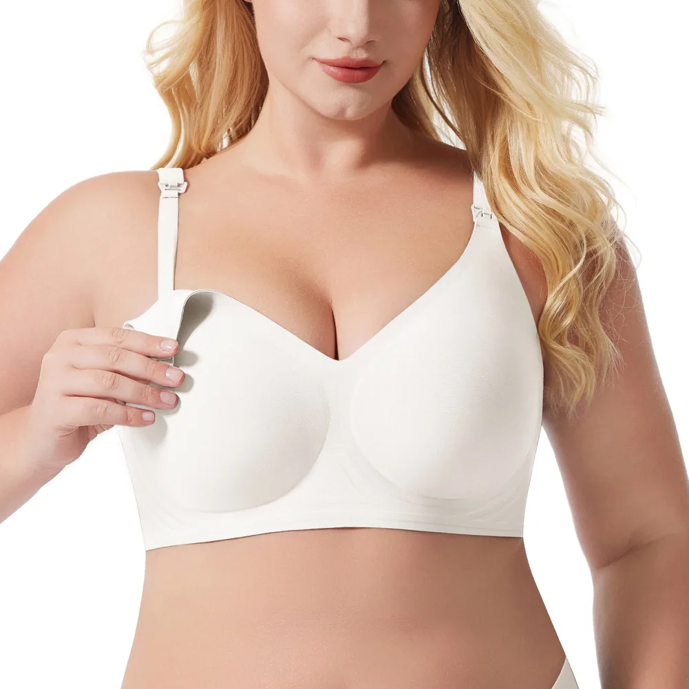 Explosive seamless breastfeeding plus-size underwear without wires Asia American high-end full cup text 5