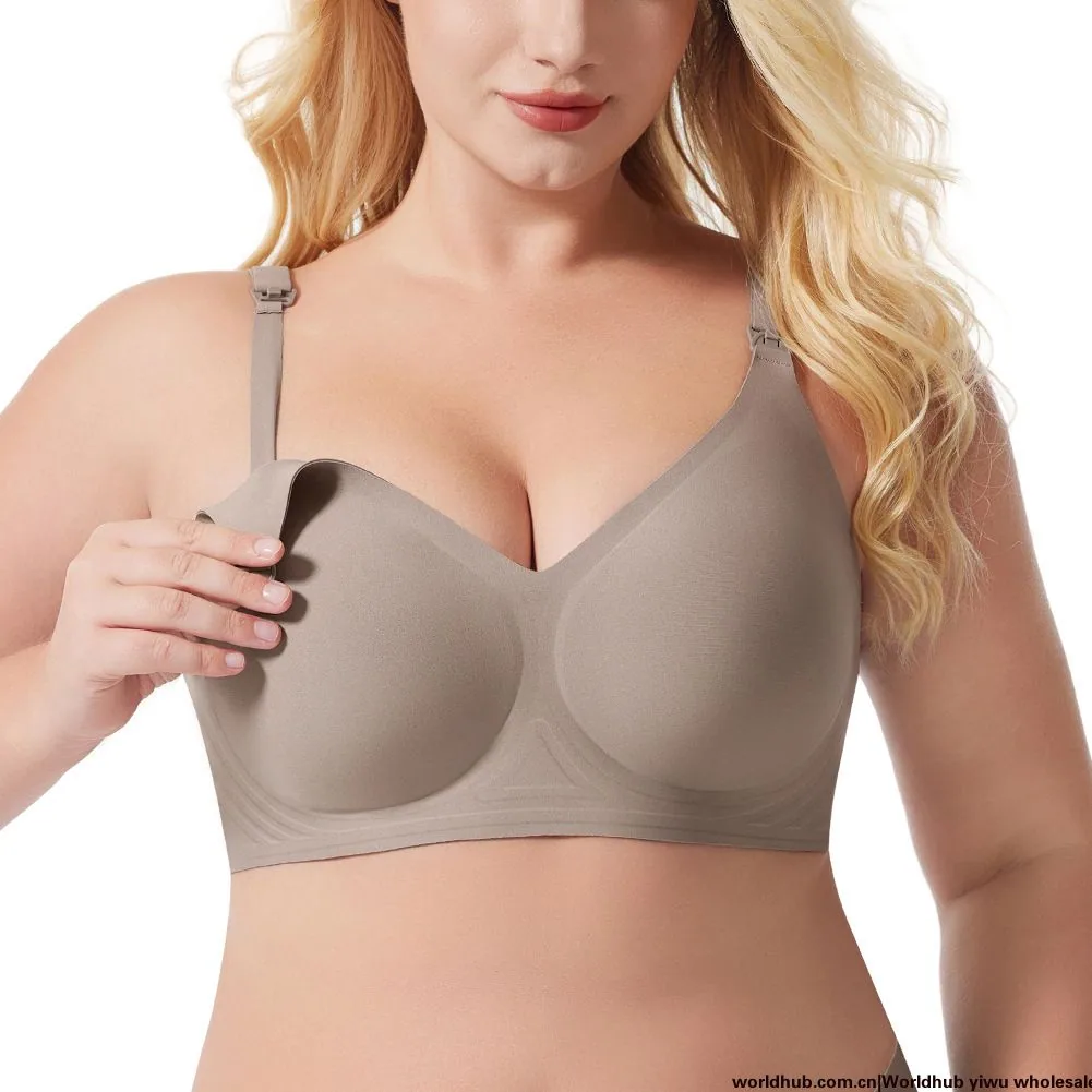 Explosive seamless breastfeeding plus-size underwear without wires Asia American high-end full cup text 3